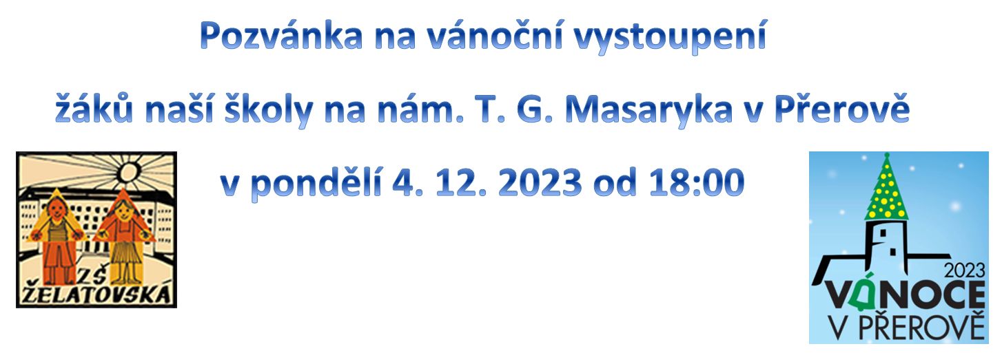 Pozvánka na vánoční vystoupení - nám. T.G.M. 4.12.2023 od 18:00